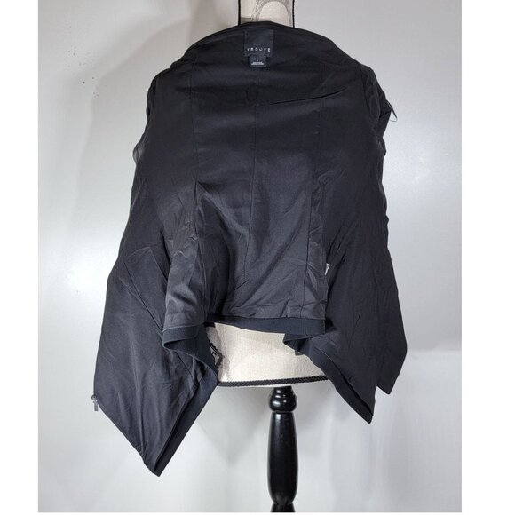Trouvé Off-Shoulder Asymmetric Zip Jacket, Black, Womens Size Large - Picture 6 of 9